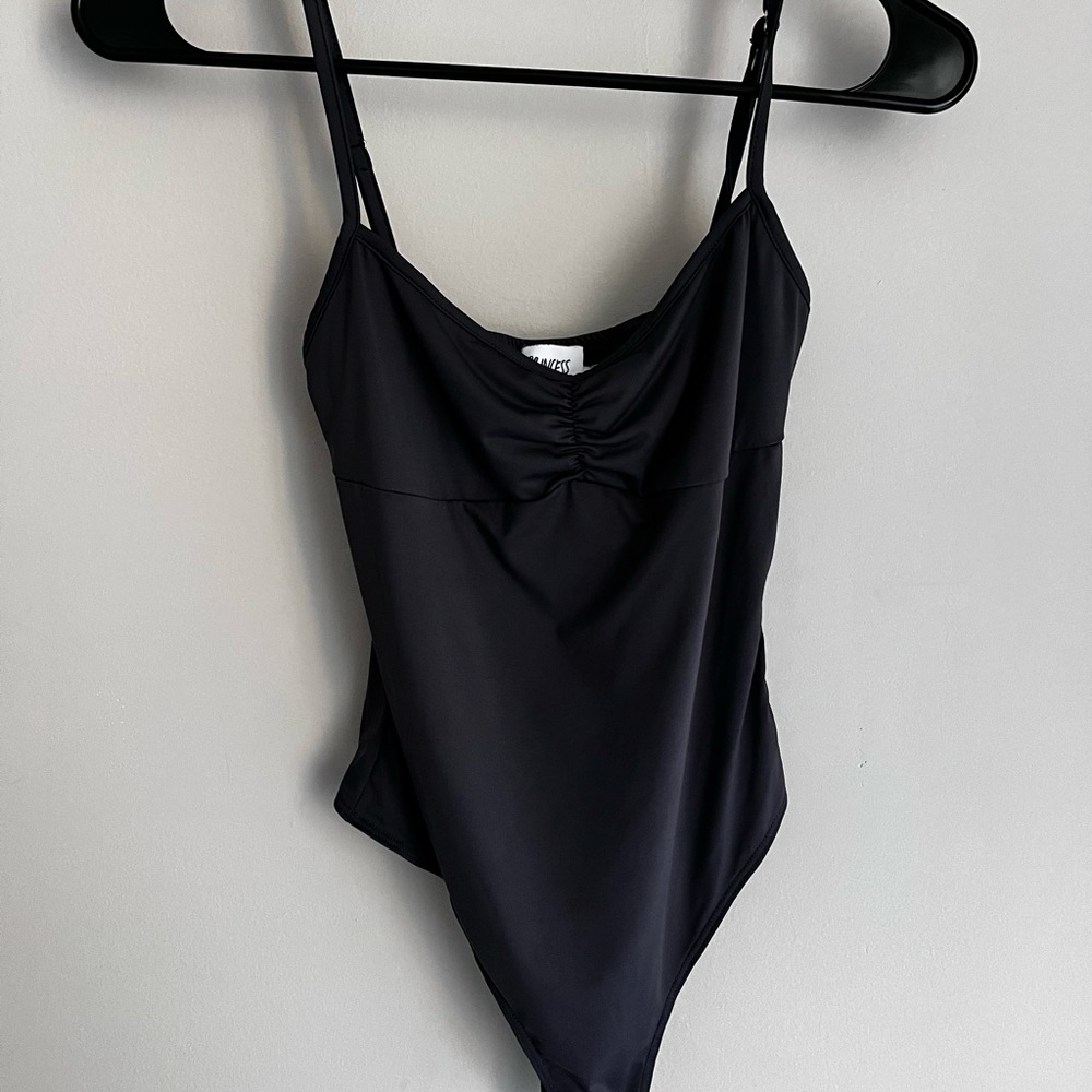 Princess Polly Charcoal Gray Ruched Bodysuit